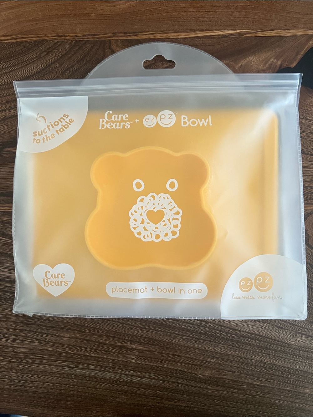 NEW EZPZ Care Bear Placemat Silicone Suction Plate and Bowl Marigold